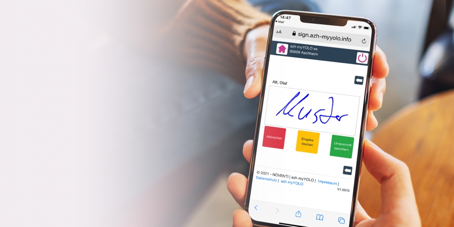 Smartphone als Unterschriftenpad